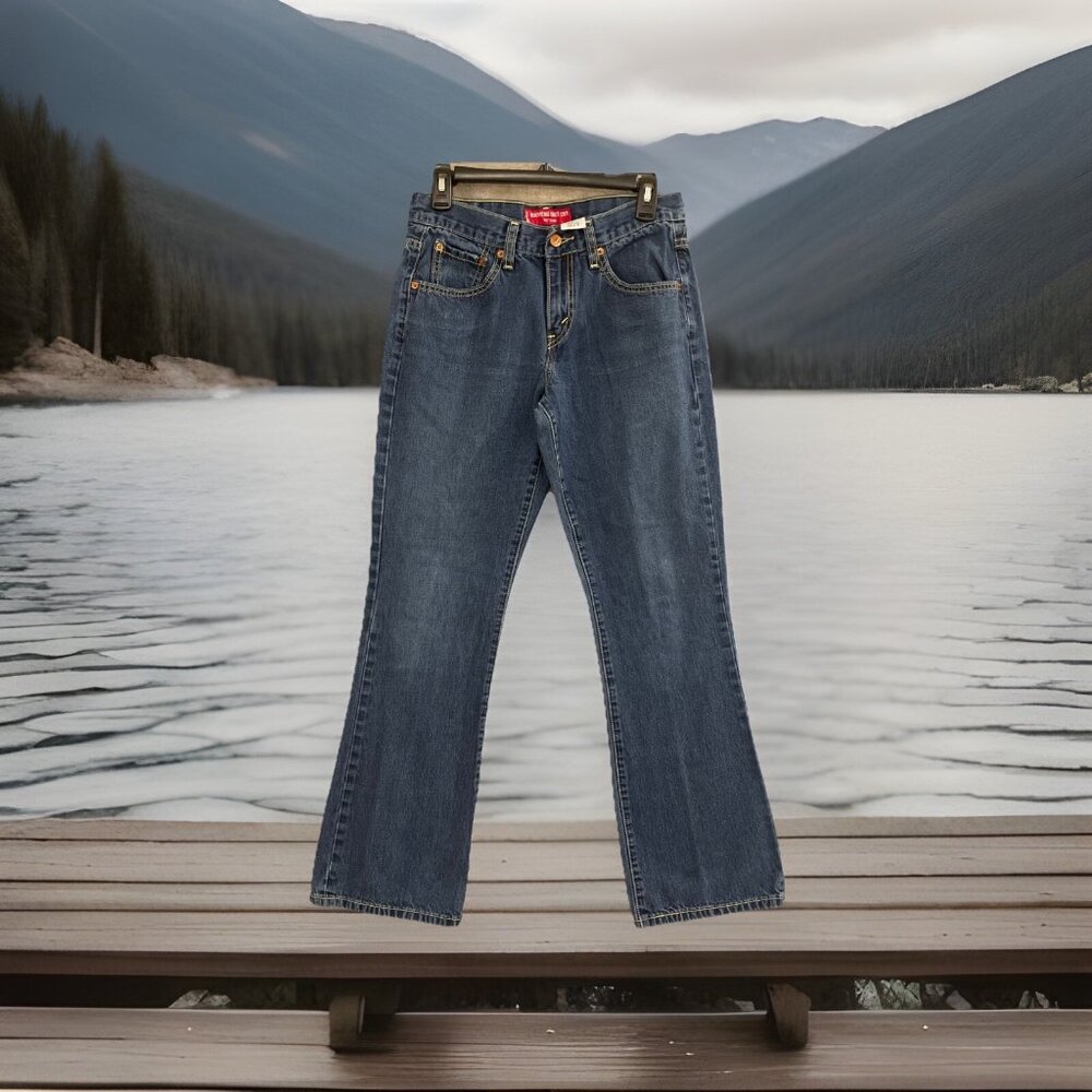 Vintage Levis 515 Nouveau‎ Boot Cut Stretch Blue Jeans Size 8 Mis M Low Rise